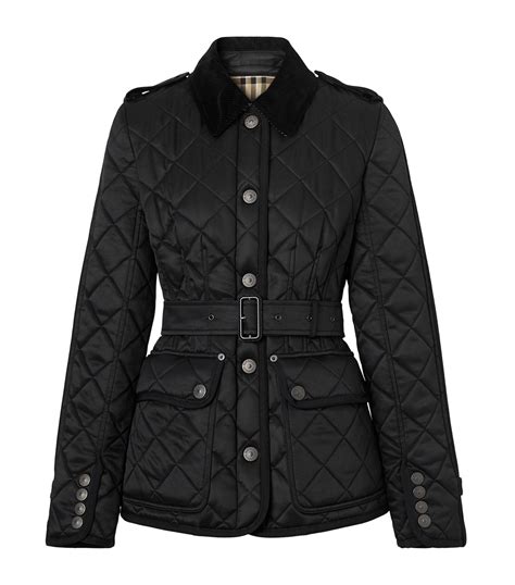 womens black burberry quilted jacket|Burberry frankby diamond quilted jacket.